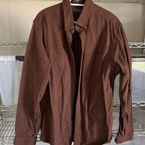 Eddie Bauer Men's Brown Casual Button Down Shirt